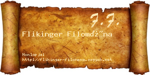 Flikinger Filoména névjegykártya